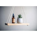 12 Inches Pure Bamboo Hanging Plant Shelf Indoor Swing Rope Floating Shelf